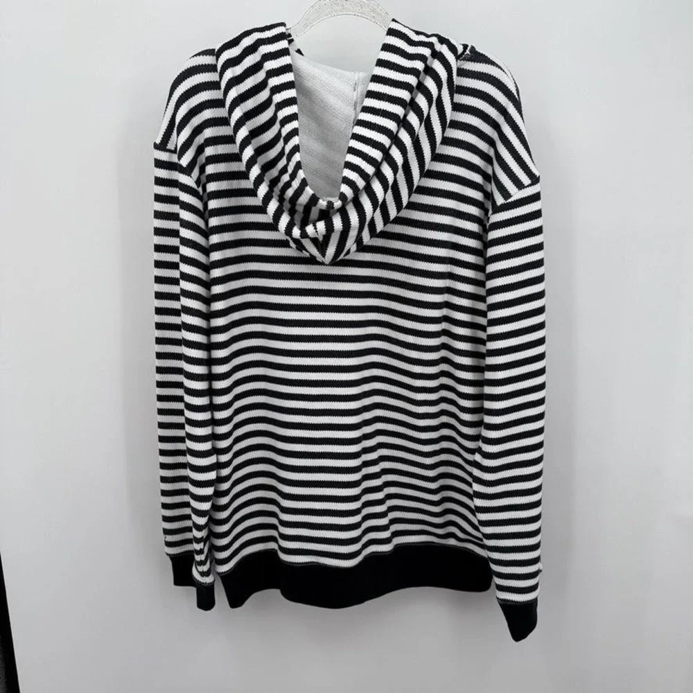 Adidas‎ by Nigo Hoodie Mens XL Striped Full Zip Bear Graphic Rare Black White